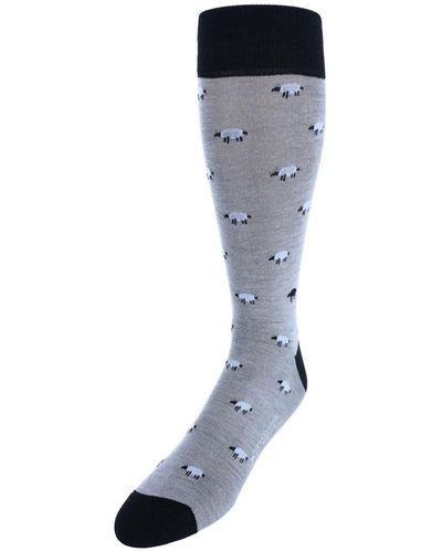 Trafalgar Dolly The Sheep Merino Wool Mid-calf Socks - Black