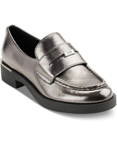 DKNY Ivette Slip-on Penny Loafer Flats - Black