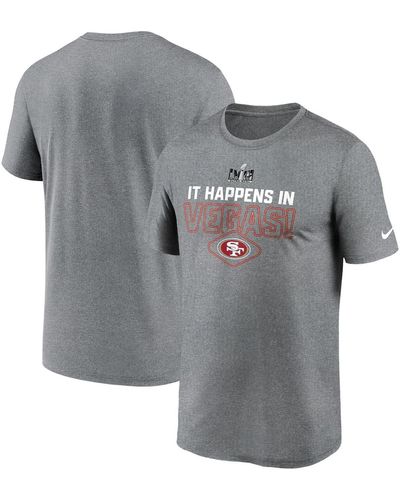 Nike San Francisco 49ers Super Bowl Lviii Logo Lockup T-shirt - Gray