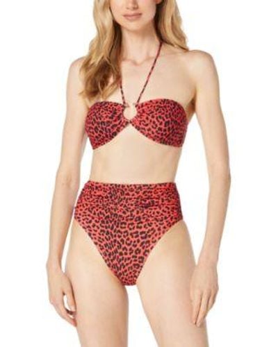 Michael Kors Michael Animal-print O-ring Bikini Top - Red