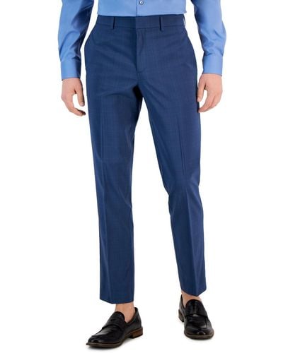 Perry Ellis Slim-fit Flat Front Pants - Blue