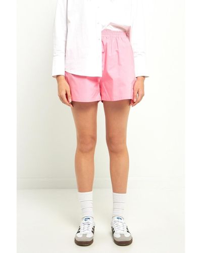 Grey Lab Boyfriend Shorts - Pink
