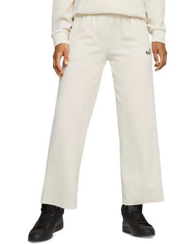 PUMA Essential Elevated Velour Straight-leg Sweatpants - White