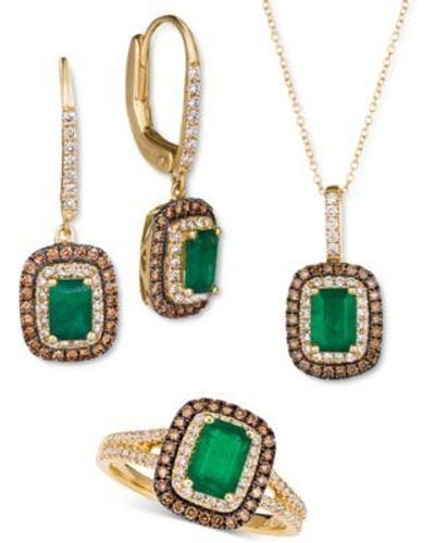 Le Vian Costa Smeralda Diamond Earrings Pendant Ring Collection In 14k Gold - Green