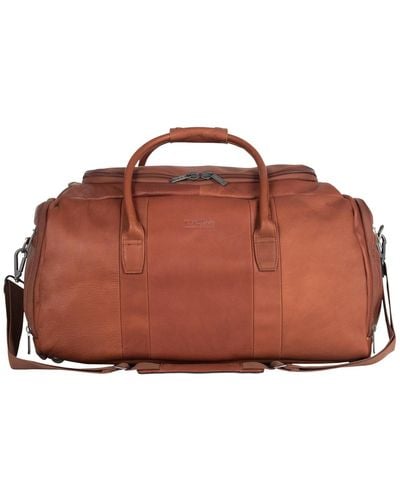 Kenneth Cole Colombian Leather 20" Single Compartment Top Load Travel Duffel Bag - Brown