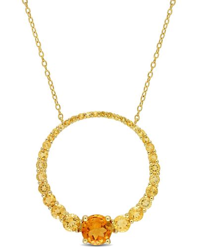 Macy's 18k Gold Plated Sterling Silver Graduated Open Circle Necklace - Metallic