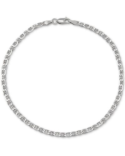 Giani Bernini Mariner Link Ankle Bracelet In Sterling Silver, Created For Macy's - Metallic
