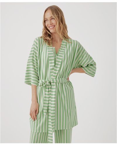 Pact Staycation Short Robe - Green