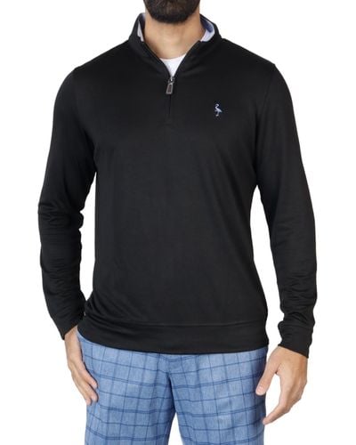 Tailorbyrd Modal Q Zip Sweaters - Black