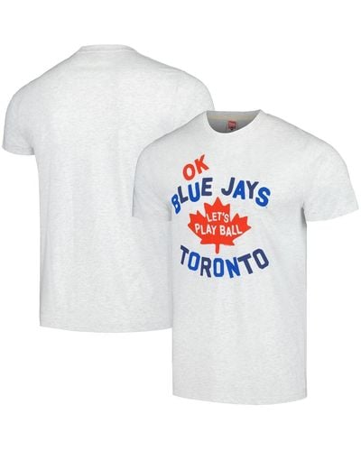 Homage Toronto Blue Jays Doddle Collection Let's Play Ball Tri-blend T-shirt - White