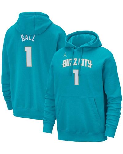 Nike Lamelo Ball Charlotte Hornets 2023/24 City Edition Name And Number Pullover Hoodie - Blue