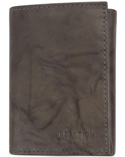 Kenneth Cole Leather Rfid Extra-capacity Trifold - Brown