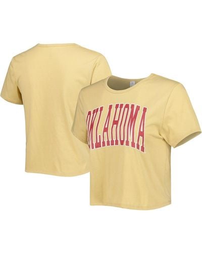 ZooZatZ Oklahoma Sooners Core Fashion Cropped T-shirt - Yellow