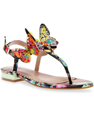 Betsey Johnson Dacie Butterfly Detailed Two-piece Sandals - Metallic