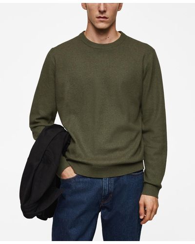 Mango Structured Cotton Sweater - Green