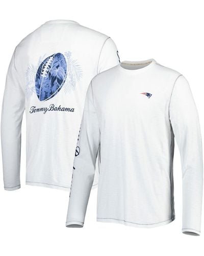 Tommy Bahama New England Patriots Laces Out Billboard Long Sleeve T-shirt - Blue