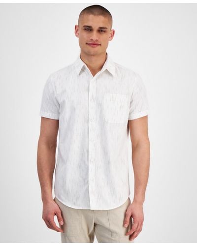 Sun & Stone Sun + Stone Earl Regular-fit Ikat Button-down Shirt - White