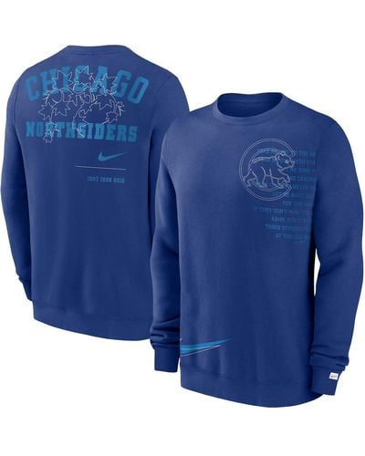 Nike Chicago Cubs Statement Ball Game Fleece Pullover Sweatshirt - Blue