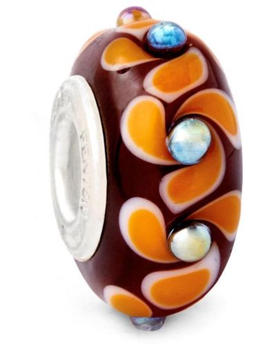 Fenton Glass Jewelry: Dance Of Autumn Glass Charm - Orange