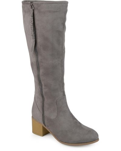 Journee Collection Wide Calf Sanora Boot - Gray