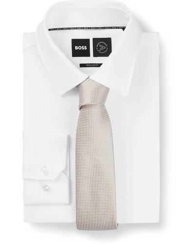 BOSS Boss By All-over Jacquard Pattern Tie - White