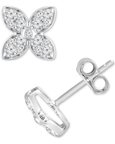 Forever Grown Diamonds Lab-created Diamond Flower Stud Earrings (1/2 Ct. T.w. - Metallic