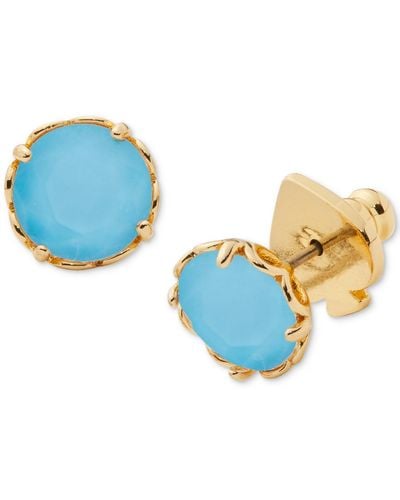 Kate Spade Gold-tone Color Cubic Zirconia Stud Earrings - Blue
