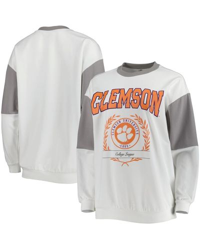 Gameday Couture Clemson Tigers It's A Vibe Dolman Pullover Sweatshirt - White