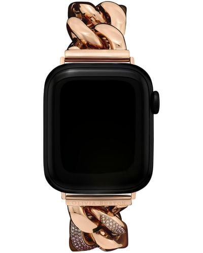 Olivia Burton Tone Stainless Steel Chain Bracelet Apple Watch Strap 38 - Black