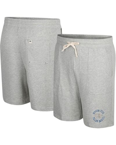 Colosseum Athletics Georgia Tech Yellow Jackets Love To Hear This Terry Shorts - Gray