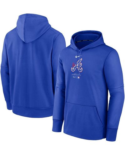 Nike Atlanta Braves City Connect Practice Performance Pullover Hoodie - Blue
