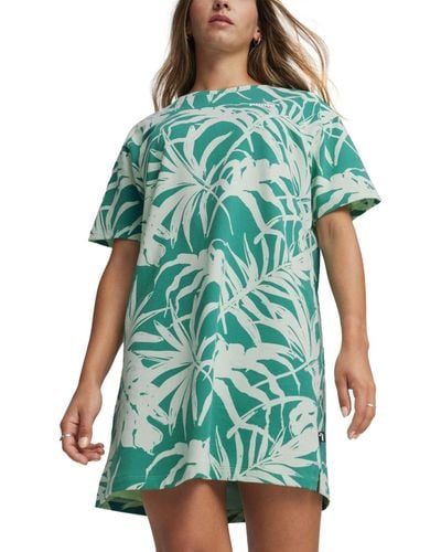 PUMA Essential Palm Resort Short-sleeve T-shirt Dress - Blue