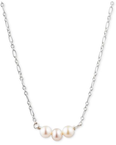 Ralph Lauren Lauren Sterling Silver Genuine Freshwater Pearl Statement Necklace - White