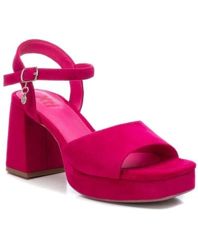 Xti Heeled Suede Sandals With Platform By - Pink