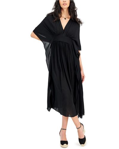 INC International Concepts Petite Solid Caftan Dress, Created For Macy's - Black