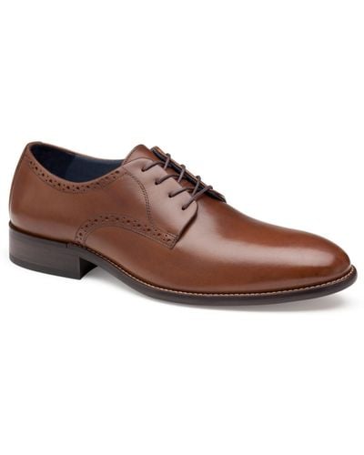 Johnston & Murphy Stockton Plain Toe Dress Shoes - Brown