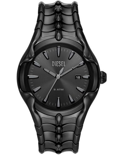 DIESEL Vert Quartz Three Hand Date Stainless Steel Watch 44mm - Black