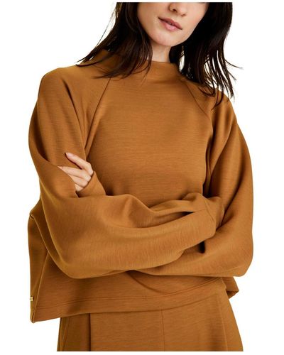 Alala Phoebe Mock Knit Sweatshirt - Brown