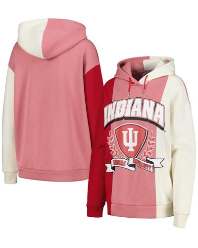 Gameday Couture Indiana Hoosiers Hall Of Fame Colorblock Pullover Hoodie - Pink