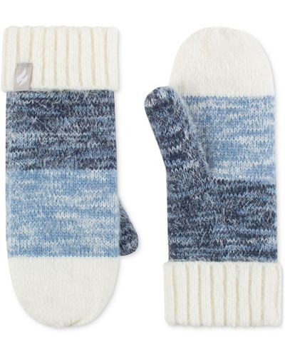 Heat Holders Sloane Feather Knit Mittens - Blue