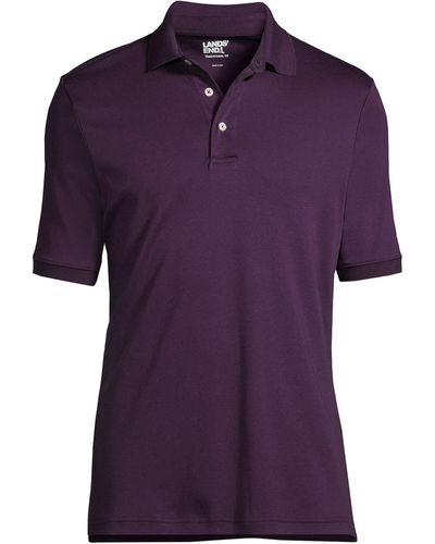 Lands' End Tall Short Sleeve Super Soft Supima Polo Shirt - Purple