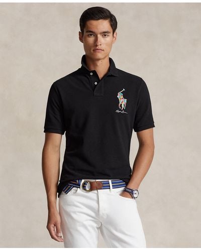 Polo Ralph Lauren Custom Slim Fit Polo Shirt - Black