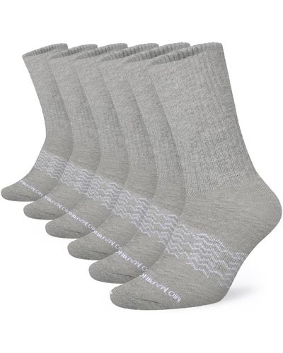 Mio Marino Moisture Control Athletic Crew Socks 6 Pack - Gray