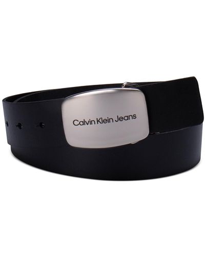 Calvin Klein Jeans Casual Plaque Buckle Belt - Black