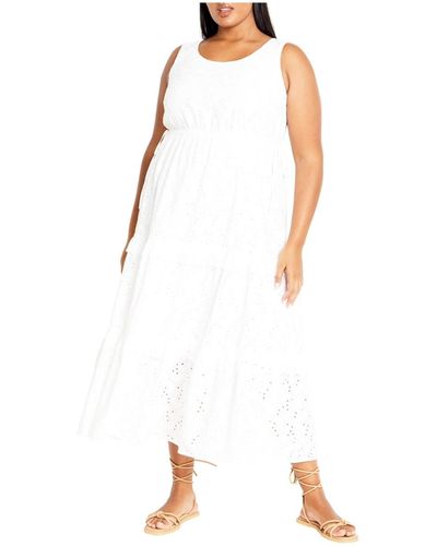 City Chic Plus Size Bridie Dress - White