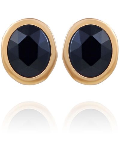 Tahari Oval Crystal Stud Earring - Metallic
