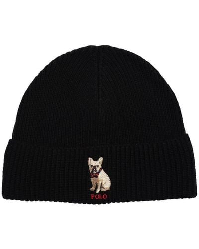 Polo Ralph Lauren Embroidered Frenchie Beanie - Black