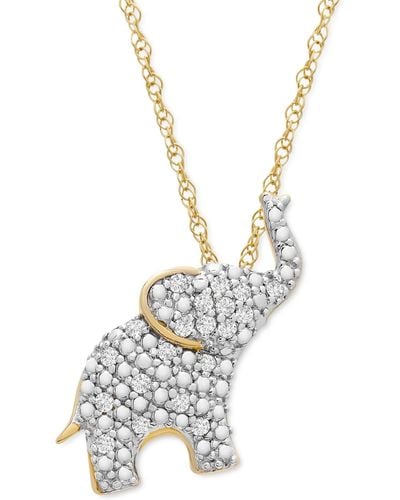 Diamond elephant pendant necklace deals