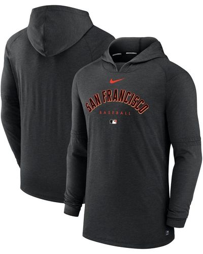 Nike San Francisco Giants Authentic Collection Early Work Tri-blend Performance Pullover Hoodie - Black