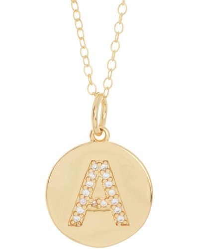 Adornia 18" Chain 14k Gold Plated Disc Necklace - Metallic